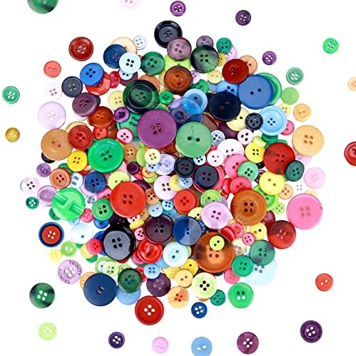 Botão para artesanato, cores mistas ROUNTE MULTICOLORES 2 e 4 BOOLES BONTOS PARA CRACTS, cerca de 500-600pcs