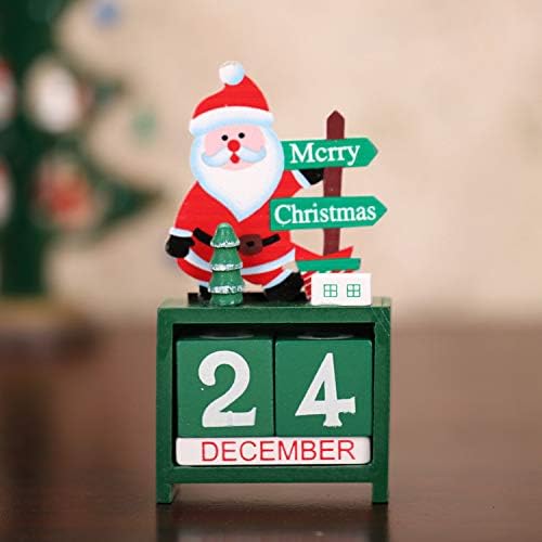 Decorações de Natal Calendário de madeira Caixa de calendário de madeira Caixa de presente Diy Diy Desktop Decoration
