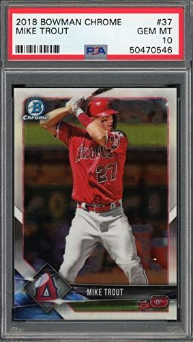 Mike Trout 2018 Bowman Chrome Baseball Card 37 PSA 10 Gem Mint Gem Mint