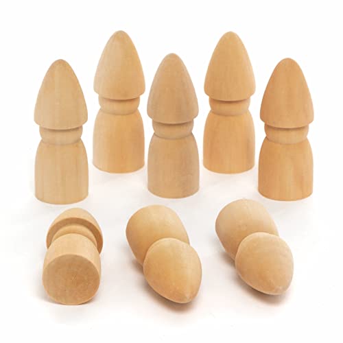 Baker Ross FC225 Mini elfos de madeira - pacote de 8, mini formas de madeira, artesanato de madeira para fazer e decorar, faça