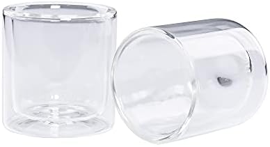 ETHOZ GLASS CUPS 5 FL.OZ. / 150 ml por design planetário, expresso de café de vidro de vidro de parede dupla ou caneca