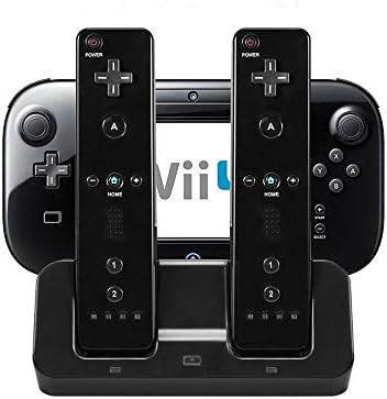 Eluugie 3 em 1 Charger Dock Charging Station Base para Wii U gamepad carregador stand wii u gamepad carregador berço wii u gamepad stand