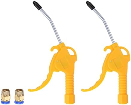 HARFINGTON 2PCS Air Soff Slow Stainless Stone Aço de pó de alta pressão Pun com 4 polegadas de comprimento bico angular 150mm para limpar o carro de carro em pó, amarelo