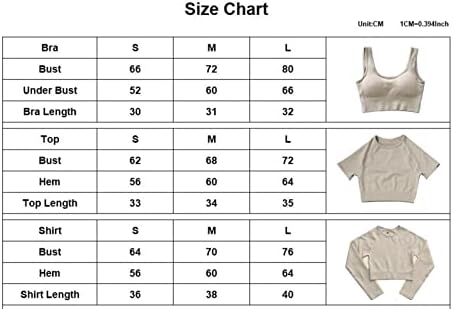 Mmyydds 2/3/4/5 peças ioga sem costura Define ginástica ativa feminina Tops Sports Bra Short Sets Short Sets