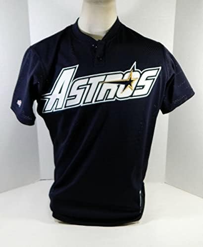1994-96 Houston Astros Blank Jogo emitido na Marinha Jersey 44 145 - Jogo usou camisas da MLB usadas