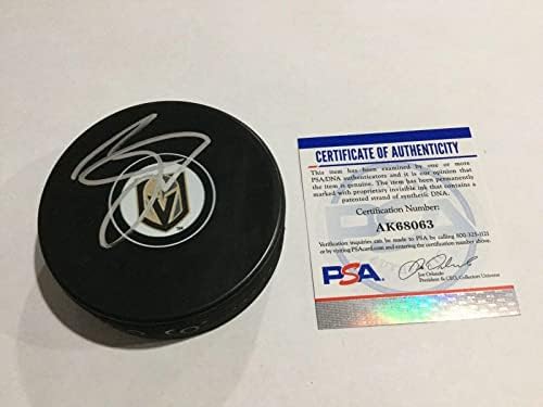 Jack Eichel assinou autografado Las Vegas Knights Hockey Puck PSA DNA CoA A - Pucks NHL autografados