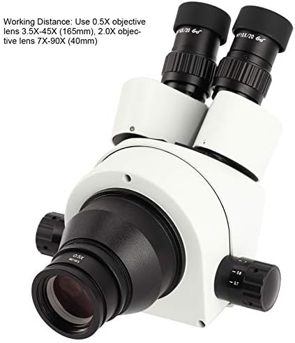 Lente objetiva do microscópio, ocular do microscópio de ângulo de grande ângulo 7x-45x, interface trinocular branca para