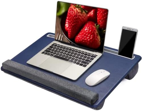 Mesa de laptop de colo extra grande - Bandeja de jogos de almofada de mouse de material PU