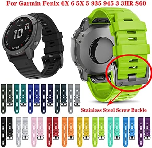 Bkuane Quick Fit Watch Band para Garmin Fenix ​​7x 6x 5x 7 6 Pro 5 5Plus 3HR Silicone EasyFit Wrist Band 26mm 22mm Strap