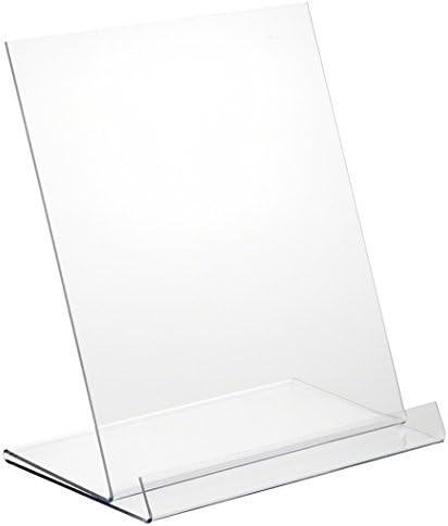 Plymor Clear Acrílico Angular Planejo de exibição plana com 1 borda frontal, 11,25 h x 10 W x 6,25 D