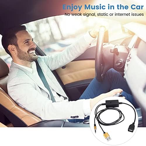 Carro USB para AUX Adaptador - Toque Música com o USB Flash Drive em carro, Cabo de áudio feminino de 3,5 mm para USB OTG