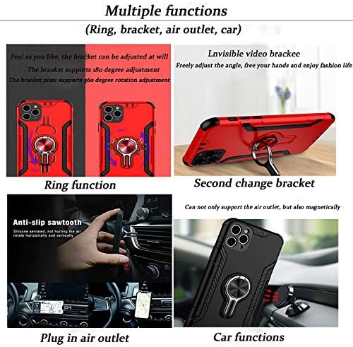 Caixa de telefone Galaxy A70 Case Galaxy A70S com protetor de tela HD, Kaimai Ring Magnetic Holder Kickstand Camadas