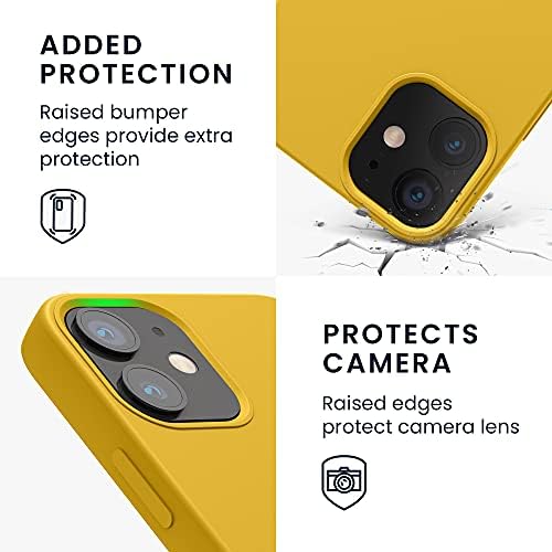 Caixa Kwmobile Compatível com Apple iPhone 12 Mini Case - TPU Silicone Top Top com acabamento suave - Mel amarelo