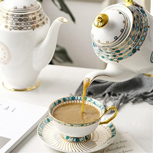 XIULAIQ GOLD PINTADE DE BONE CHINA Conjunto de café Conjunto de chá de porcelana Conjunto de chá de chá de xícara de chá