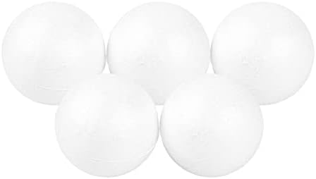 Ornamentos de bola diy feitos artesanais bolas de espuma de poliestireno Bola de espuma branca para projetos de bricir severo para férias de aniversário, 5pcs 120mm