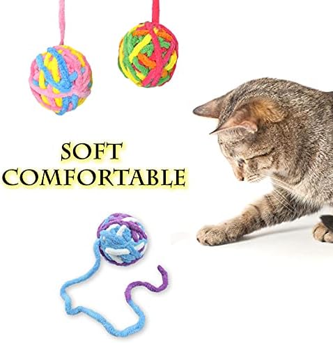 O Andiker 5 embala bolas de brinquedos de gatos com sino e cordas, Kitten Toys Yarn Balls for Indoor Cats Interactive