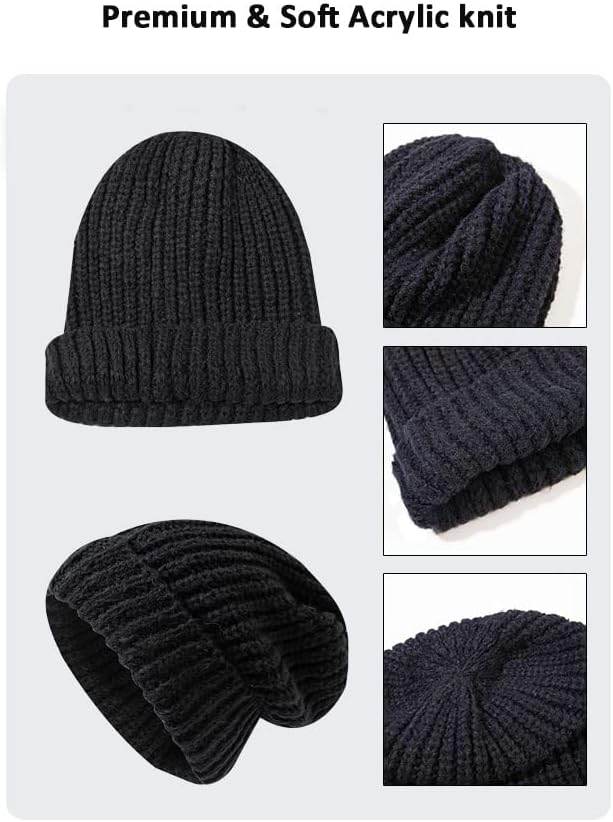 Chapéu de gorro desleixado de inverno para homens - gorrosos grossos, macios e quentes grosos de neve, saco de armazenamento de cordão