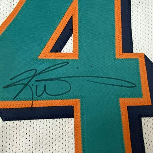 Ricky Williams autografado/assinado 33x42 Jersey de futebol branca de Miami