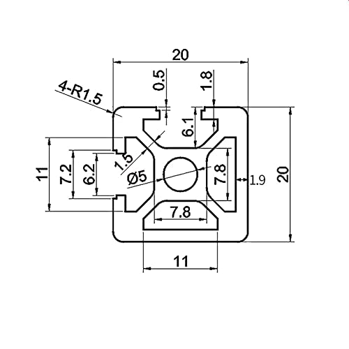 Coavoo 4 pacote 2020 t slot preto extrusão de alumínio 2 tampas de 75,59 polegadas / 1920 mm de comprimento, alumínio extrudado