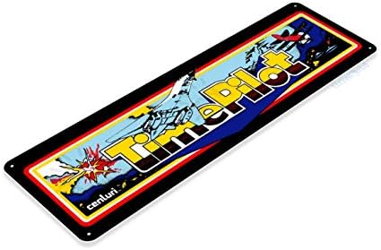 Tinworld Tin Sign Time Pilot Arcade Sala de jogos Sala de marquee Metal Sign Decor Retro Console B038