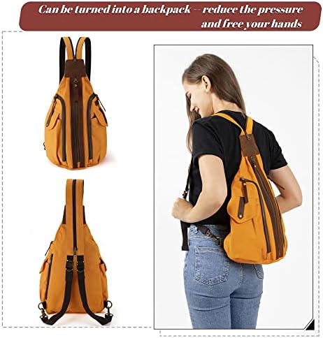 Jannloe Canvas Sling Backpack Pack Crossbody For Men Men Men Casual ombre