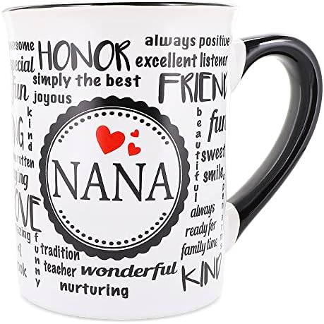 Cottage Creek Nana caneca, grande 16 onças. Caneca de café nana em cerâmica, presentes da Nana