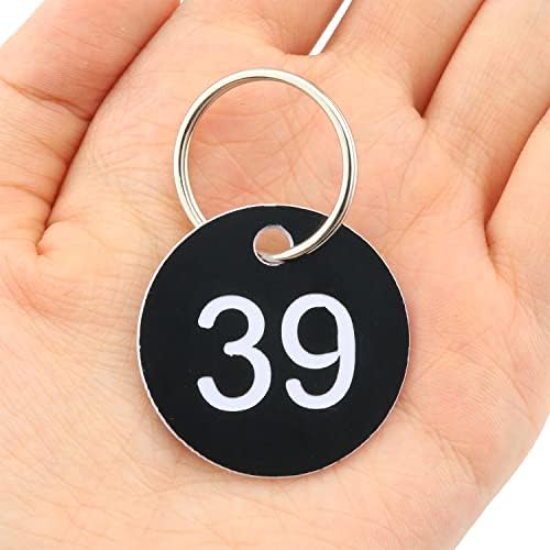 Sjzbin 50pcs Id de plástico tags tags gravadas etiquetas de chave com anéis de chave 35mm