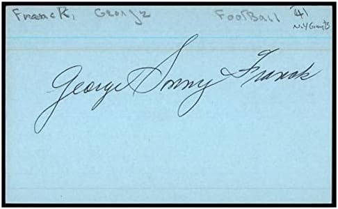 George Sonny Franck assinou cartão de índice 3x5 autografado Minnesota CFHOF 86800 - NFL Cut Signature