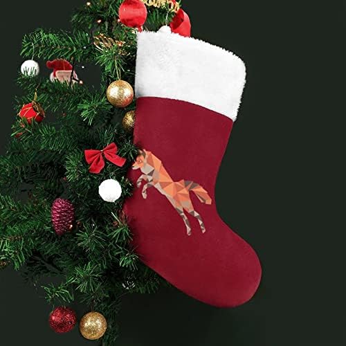 Poligonal Fox Personalizou Christmas Stocking Home Home Tree Fireplate Decorações penduradas