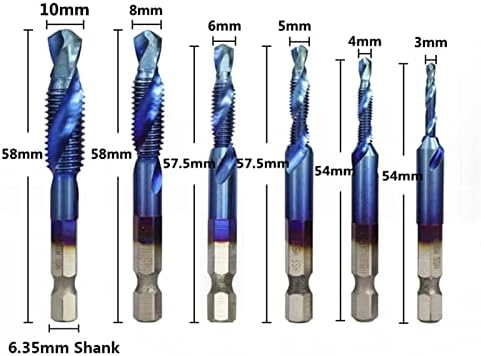 Mountain Men Auger Bit 1pc/6pcs parafuso kits de torneira HSS para parafuso Ponto de espiral Torne M3 m5 m6 m8 m10 Máquina de