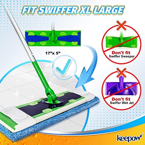 Poods úmidos de Keetew XL para Swiffer XL, XL panos de varredura seca para esfregar o esfregão X-Large, reabastecimentos de
