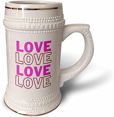 3drose Mary Aikeen- Love Quotes - Texto de amor, amor, amor, amor - 22oz de caneca de Stein