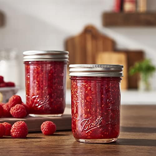 Ball Wide Bouth Pint Mason Jars com tampas e bandas, para conservas ou bebidas, 8 contagem