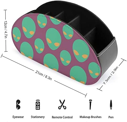 Alien Face Remote Control Holder de couro Organizador de mesa para material de escritório Controlador remoto
