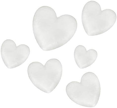 Zhongjiuyuan Craft Foam Hearts-Bola de espuma de poliestireno em forma de coração de 30 peças para uso de artes e artesanato, ornamentos de bricolage, decorações de casamento, branco, dia.10cm/4 polegadas