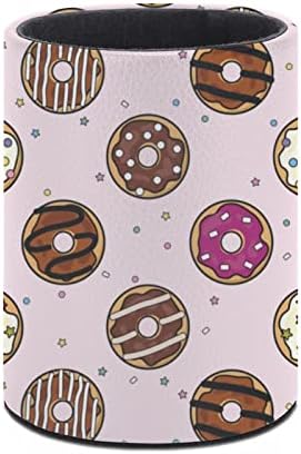 Donut de chocolate Titular de caneta estampada Cup para organizador de mesa Cup de escova de maquiagem para o escritório da sala de aula em casa