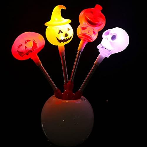WSJQB Halloween Flash Stick, LED luminoso de cabeça fantasma de abóbora brilhante, decoração interna externa operada por bateria