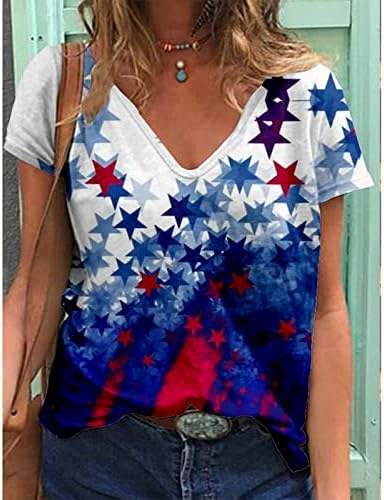 Managem curta de manga curta vneck gressic star brunch top tshirt outono camiseta de verão para senhoras gx gx