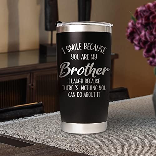 Presentes Benecharm para o irmão - Irmão Presentes da irmã - aniversário do dia dos pais Presente de Natal para o irmão - irmão Tumbler Cup 20 oz