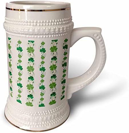 3drose St Patricks Day Imagem de Glitter Four Clover e. - 22 onças de caneca