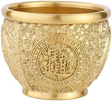 Fakeme Brass Feng Shui Bowl Luck Cornucopia Chinês Sucesso Tradicional para o Quarto