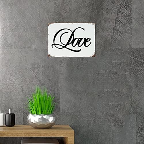 Luijorgy Metal Tin Sign Cotture Poster Sinais de decoração de metal Love Wood Grain Funny Angusted Stylish Tin Sinais para a