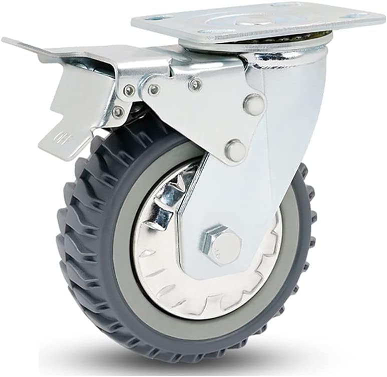 rodízios rodízios rodízios de mamona pesada rodas de mamona 4568 suporte de aço 800kg-1300kg silencioso pu com freio não deslizamento
