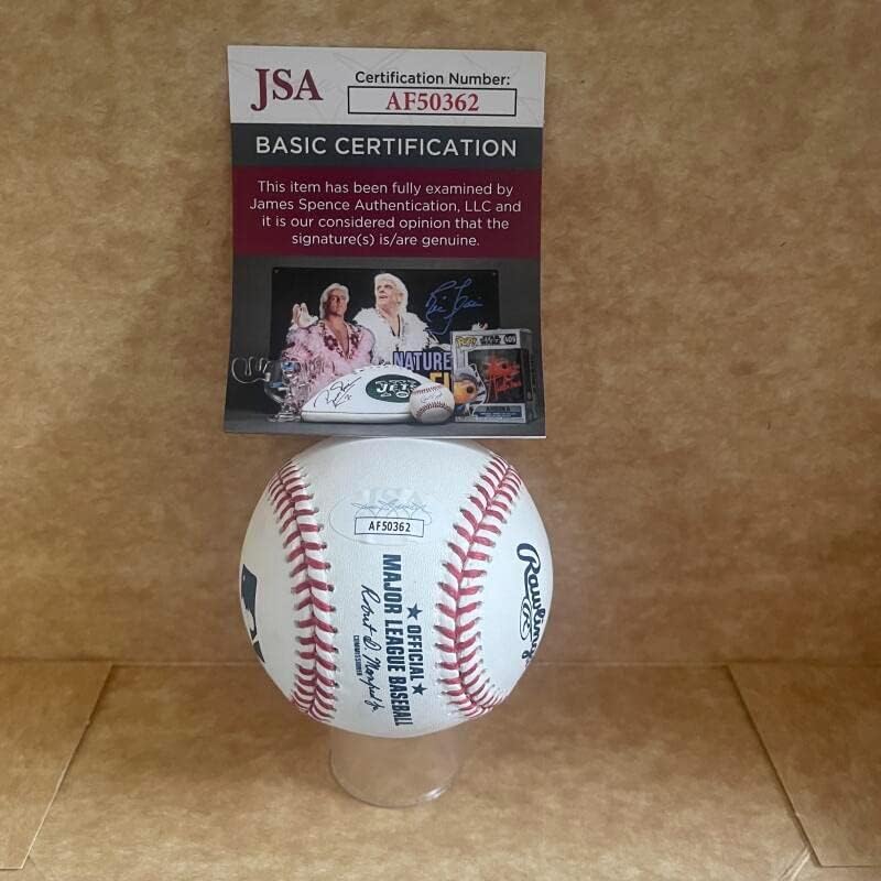 Javy Lopez 8 95 WS Champs assinou autografado M.L. Baseball JSA AF50362