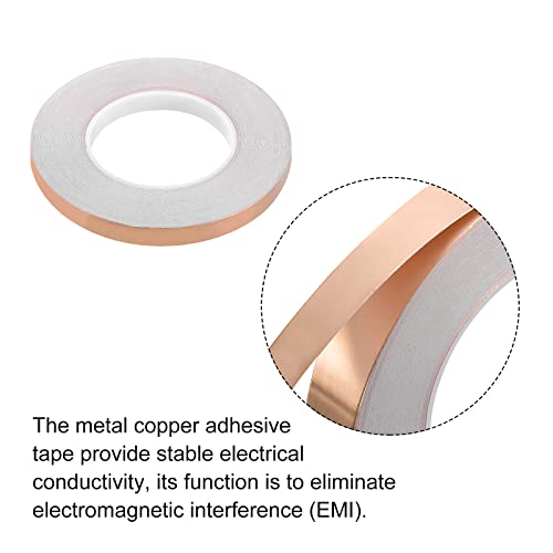 Fita de cobre Patikil 0,47 polegadas x 54 jardas 0,05 Fita de cobre de espessura Fita de folha de cobre de um lado