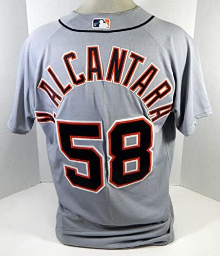 2018 Detroit Tigers Victor Alcantara #58 Jogo emitido Grey Jersey 46 DP21043 - Jogo usado MLB Jerseys