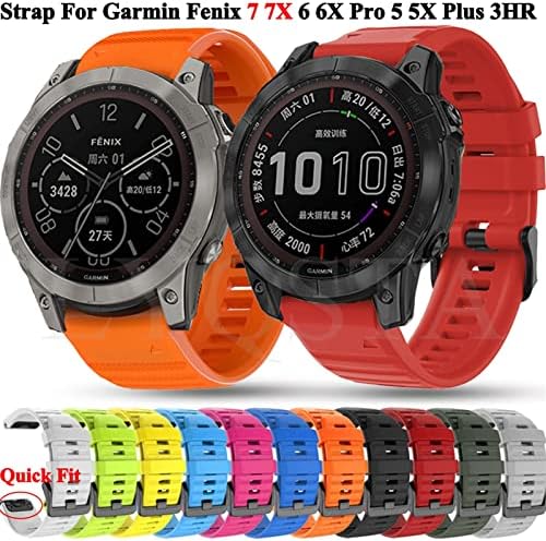 XJIM 22 26mm Rickfit Smart Watch tiras para Garmin Fenix ​​7 7s 7x Fenix ​​6 6x 5S 5x mais 935 945 3HR Liberação rápida pulseiras de silicone