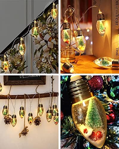 Luzes de Natal de Justotry 2pc 6pc 6,6 pés para decorações de quarto interno - 10 lâmpadas de globos LED Luz de cordas