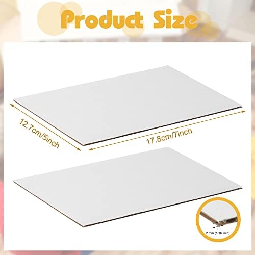 100 PCs papelão corrugado para artesanato de 5 x 7 polegadas de papelão planas de papelão lençóis brancos de papel de papelão de