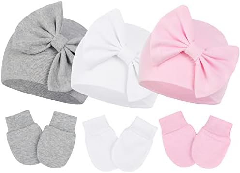 Zando Baby Hats Chapéus recém -nascidos para meninas Baby Mittens Newborn Girl Set Beanies Recém -nascidos Arcos recém -nascidos para meninas